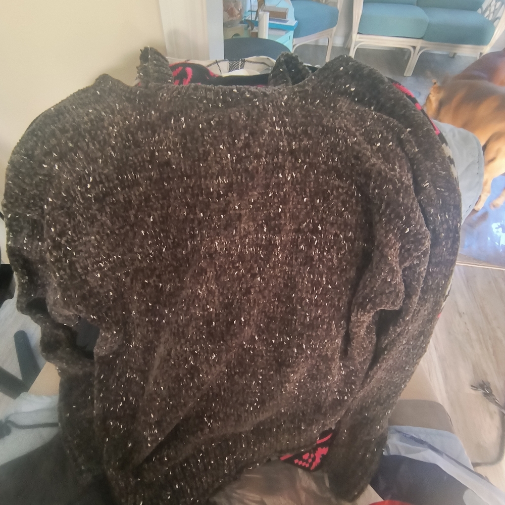 Mudd Chenille Sweater Gray Medium - image 1